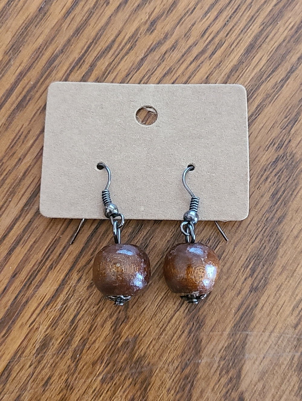 Brown Beaded Earrings
